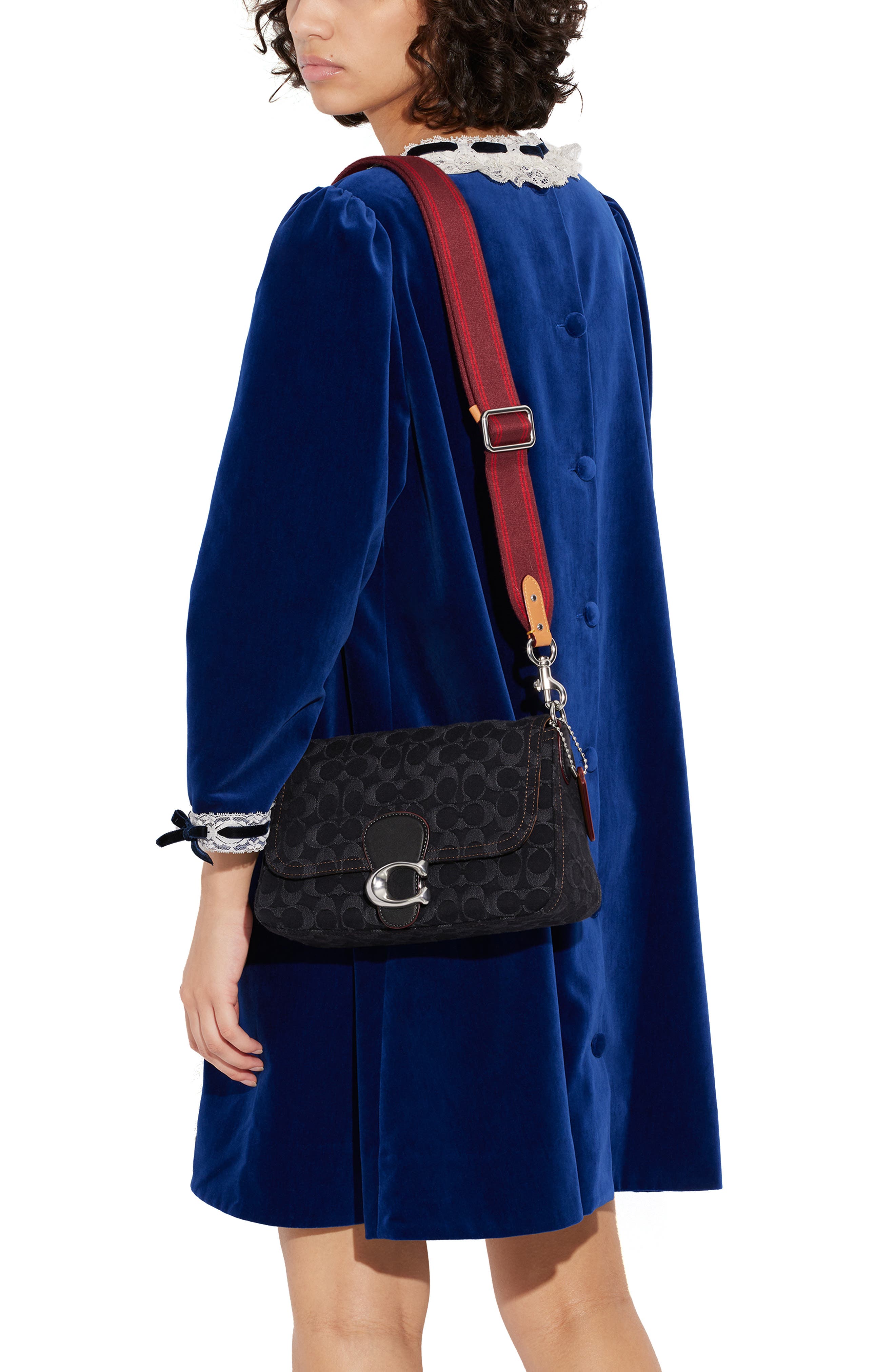 COACH Tabby Soft Signature Washed Denim Shoulder Bag, Alternate, color, 