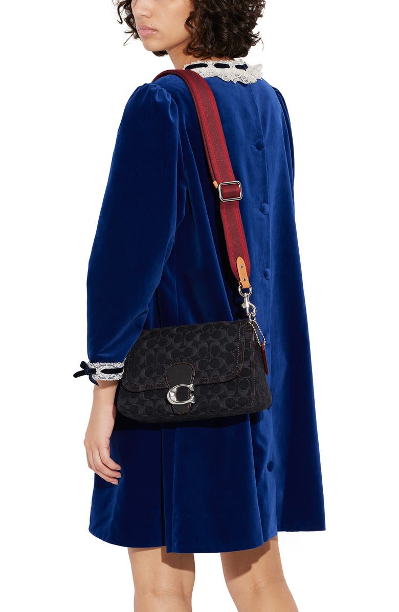 COACH Tabby Soft Signature Washed Denim Shoulder Bag, Alternate, color,