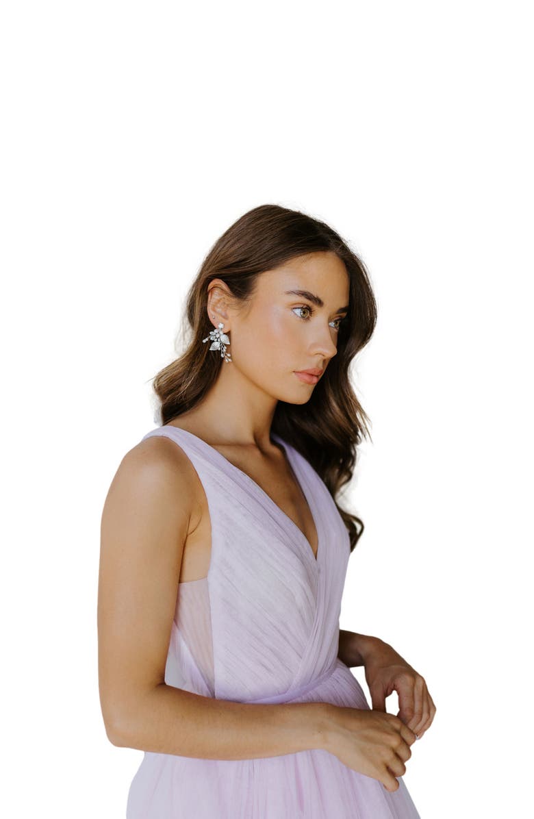 Untamed Petals Ryann Freshwater Pearl Drop Earrings, Alternate, color, Silver