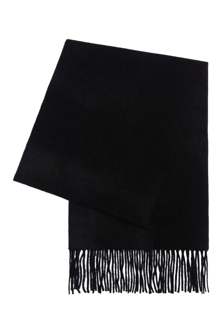 Cashmere Fringed Scarf, Main, color, black