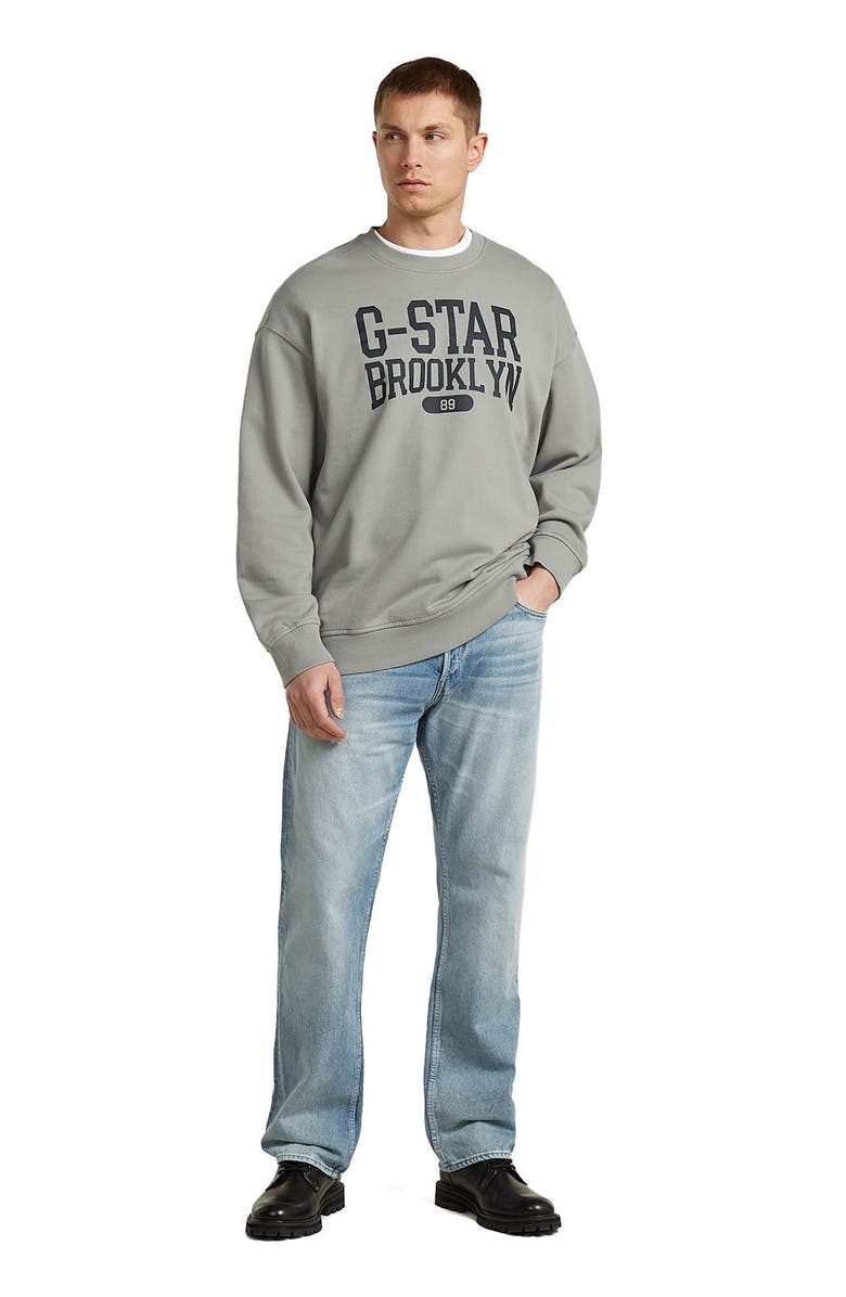 G-STAR Colletiate Relaxed Fit Organic Cotton French Terry Crewneck Sweatshirt, Alternate, color, Wild Dove