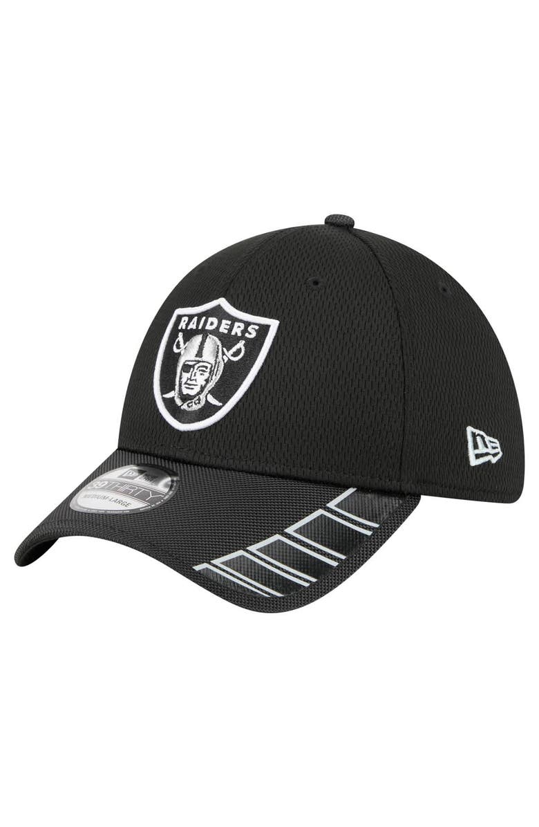 New Era Men's New Era Black Las Vegas Raiders Visor Hit 39THIRTY Flex Hat, Main, color, Black