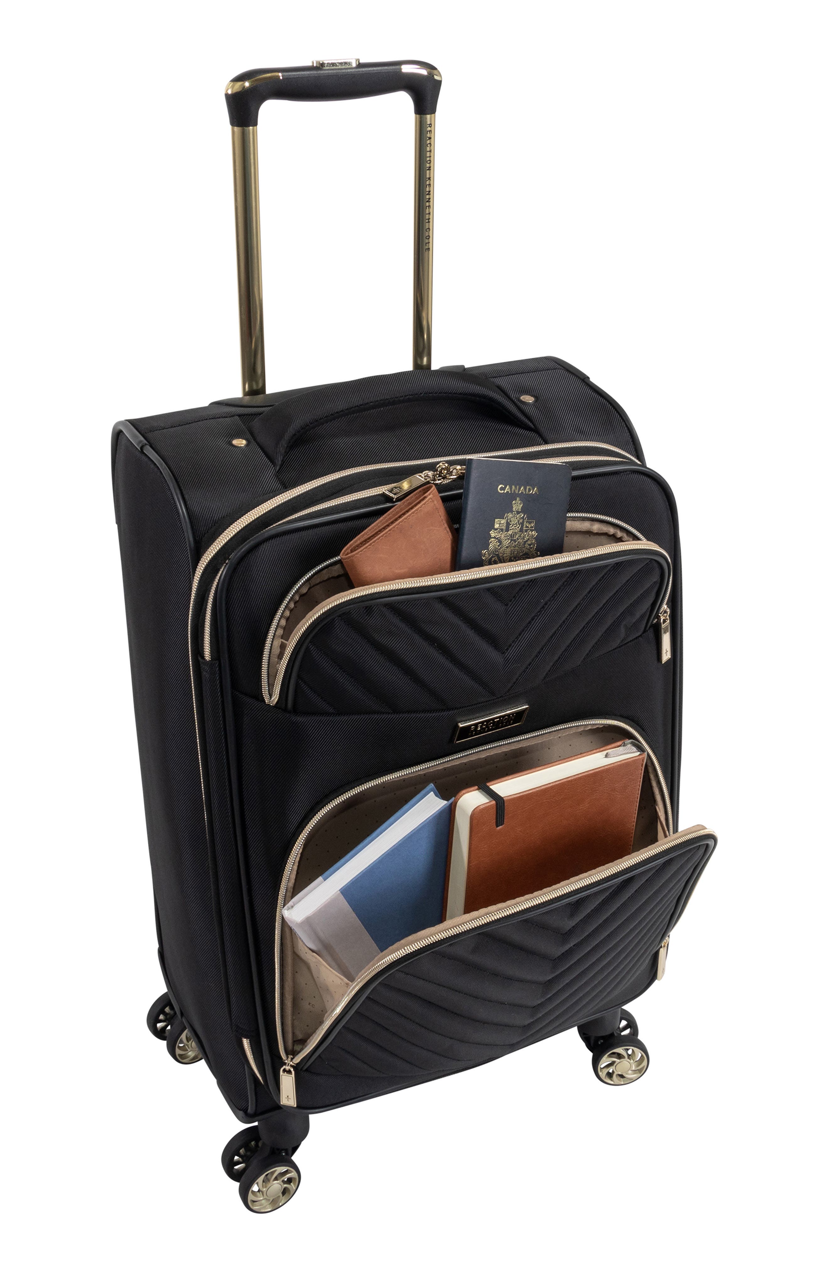 Kenneth Cole Chelsea Chevron Quilt Expandable 8-Wheel 24" Luggage, Alternate, color, Black