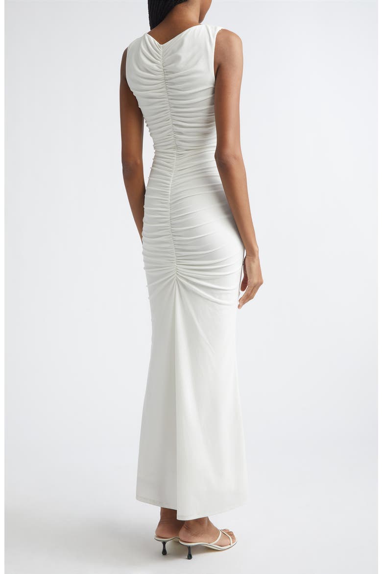 Inez Ruched Sleeveless Dress, Alternate, color, COCONUT