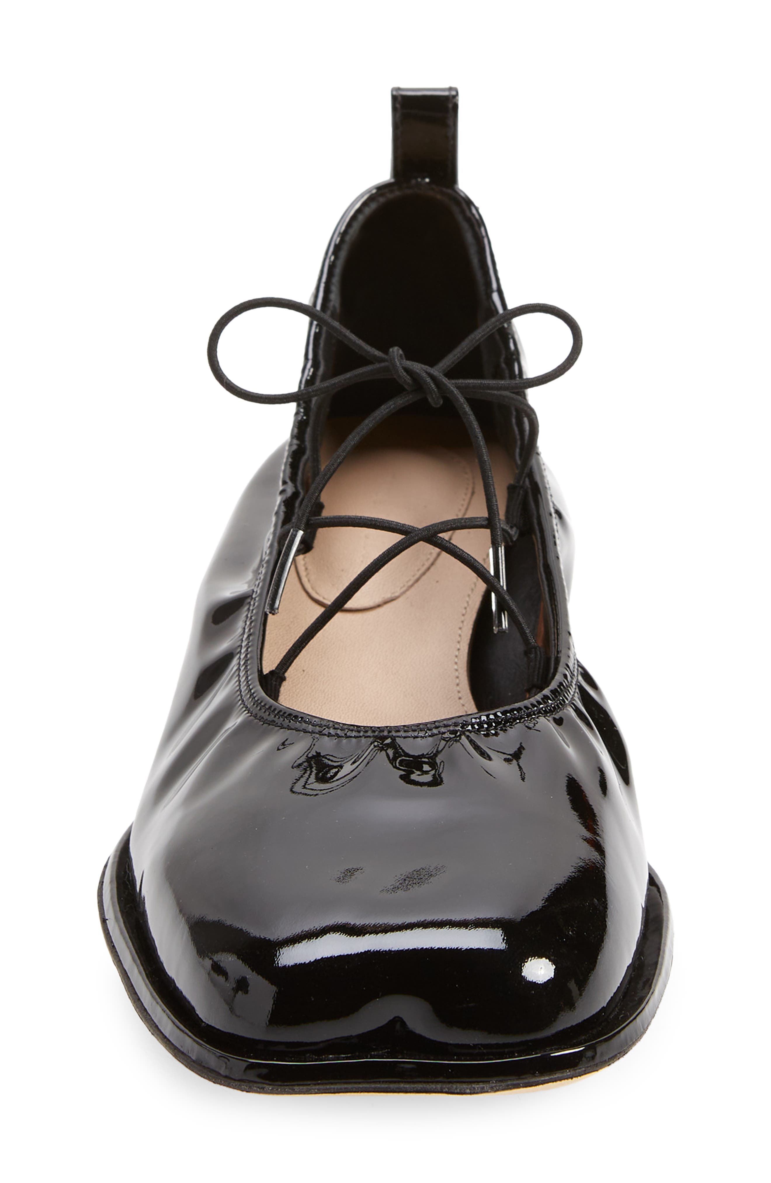 Simone Rocha Heart Toe Lace-Up Ballerina Flat, Alternate, color, 