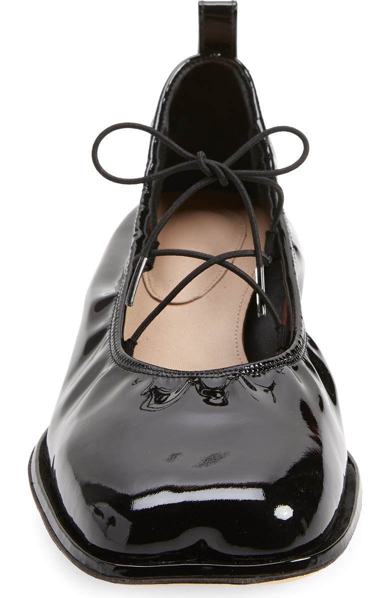 Simone Rocha Heart Toe Lace-Up Ballerina Flat, Alternate, color,