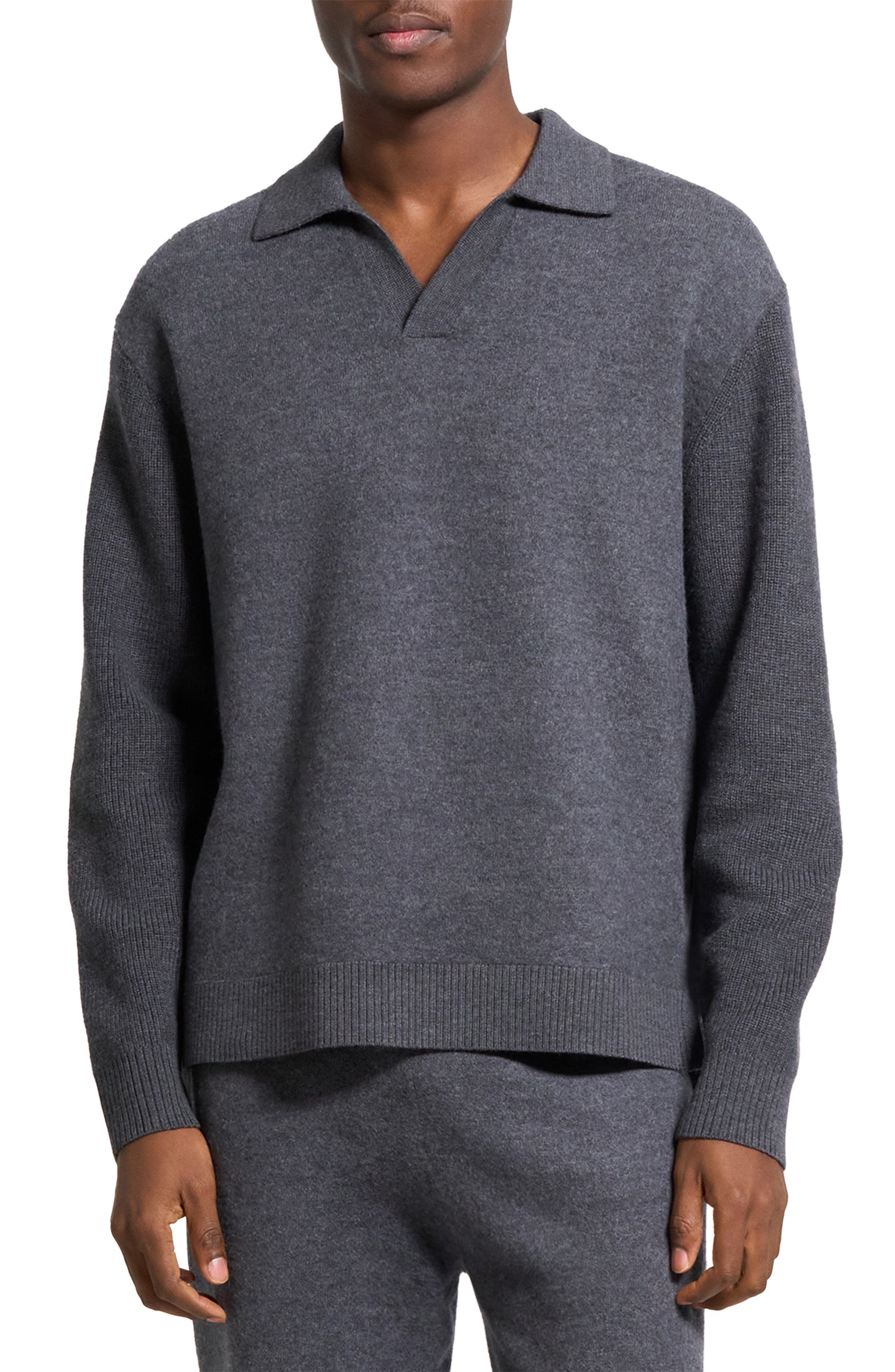 Boiled Merino Wool Johnny Collar Sweater