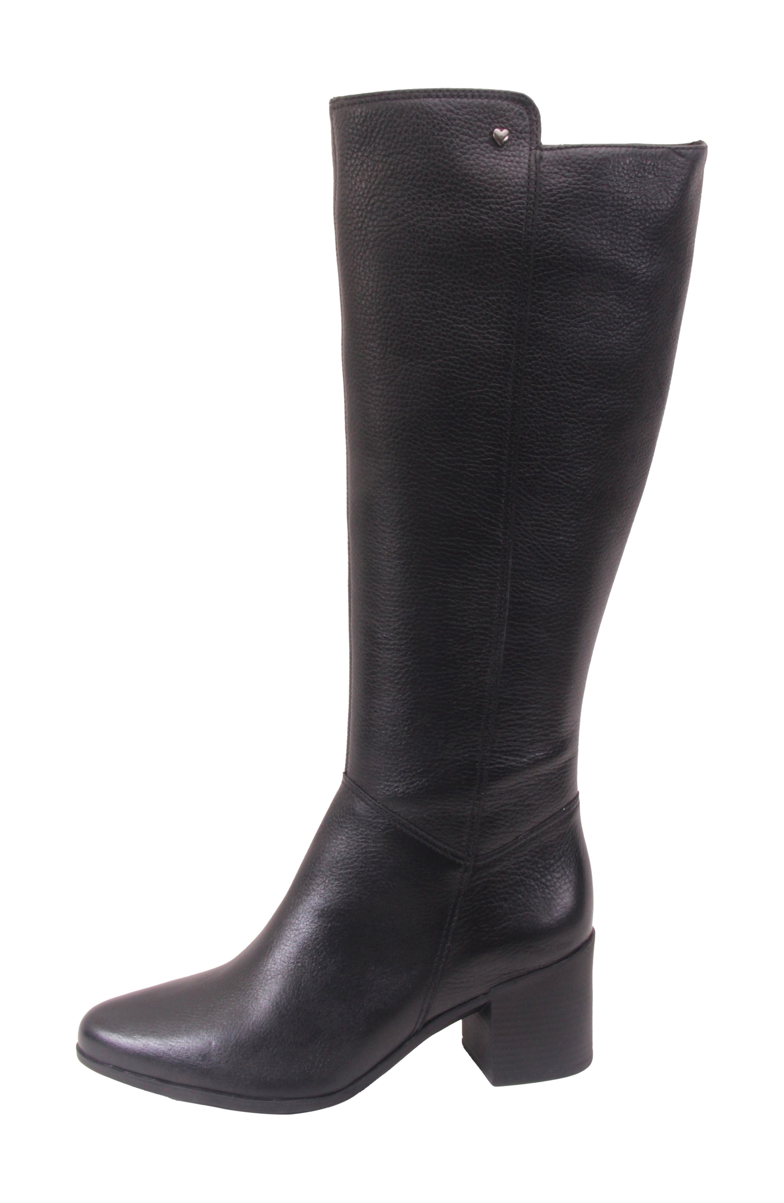 Madrid Knee High Leather Boot, Alternate, color, BLACK
