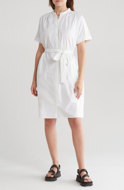 Short Sleeve Cotton Poplin Shirtdress