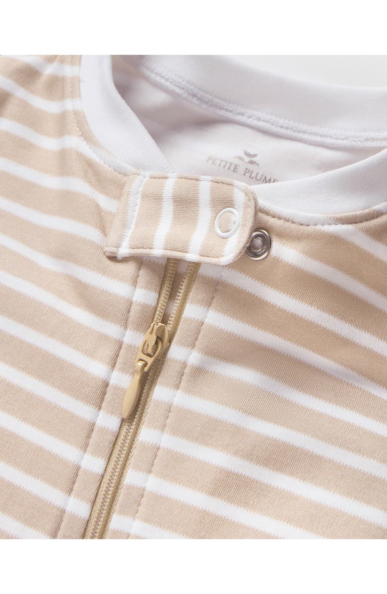 Petite Plume Pima Cotton Footie, Alternate, color, Beige