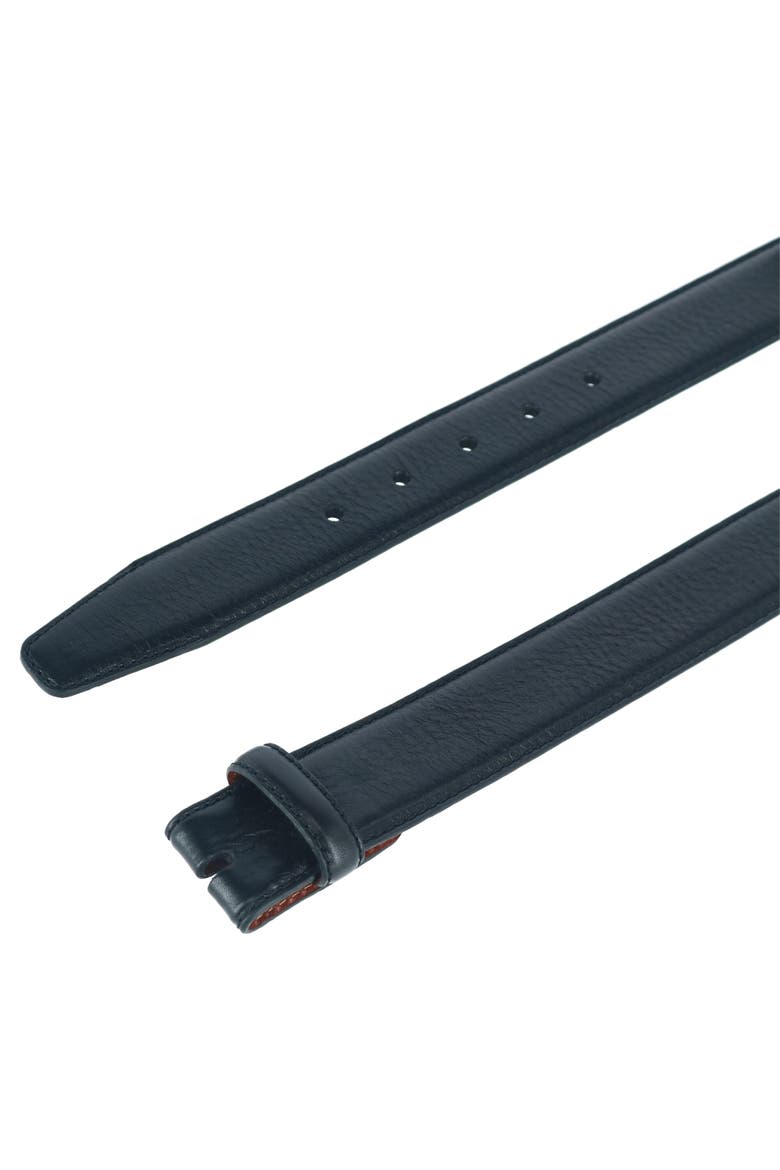 Pebble Grain Leather 35mm Harness Belt Strap, Alternate, color, Black