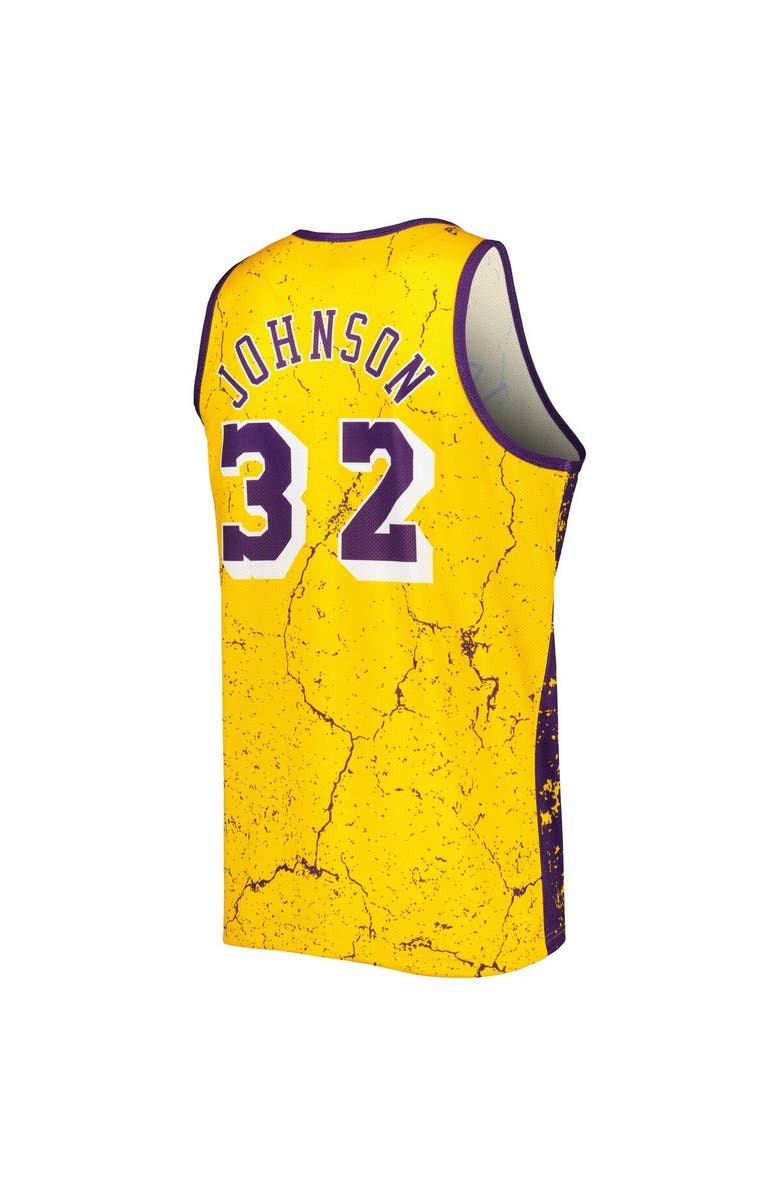 Mitchell & Ness Men's Mitchell & Ness Magic Johnson Gold Los Angeles Lakers 1984-85 Hardwood Classics Player Burst Tank Top, Alternate, color, 