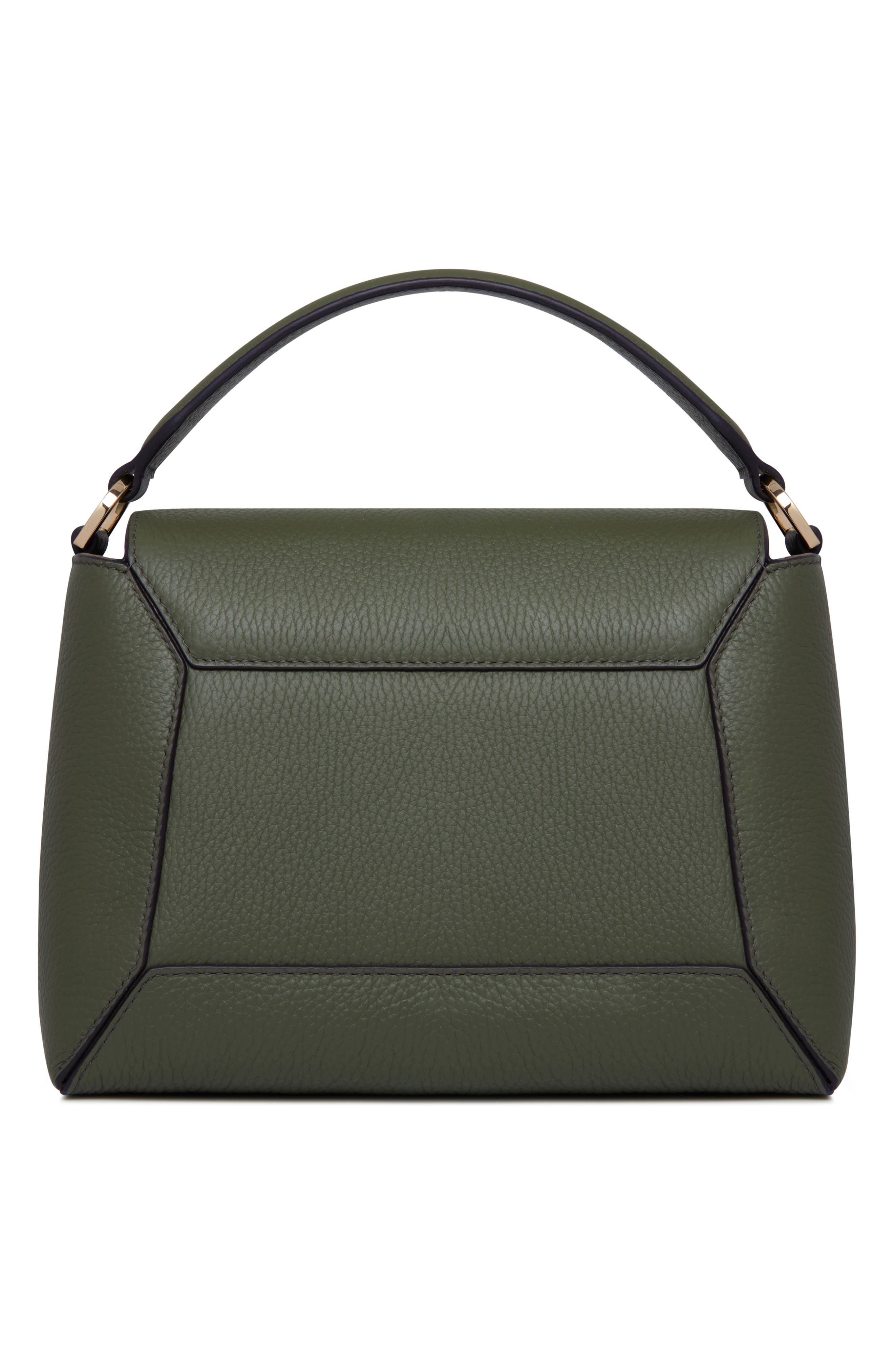 Strathberry Mosaic Leather Top Handle Bag, Alternate, color, Pine Green