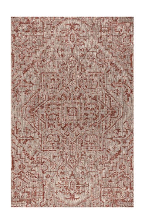 Estrella Bohemian Medallion Textured Weave Indoor/Outdoor Area Rug