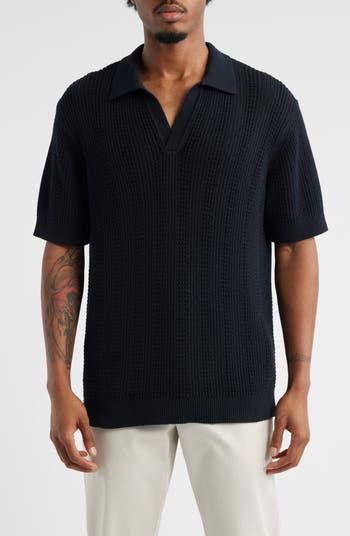 Open Edit Short Sleeve Polo Sweater | Nordstrom