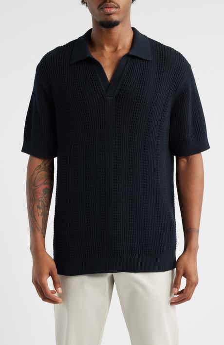 Open Edit Short Sleeve Polo Sweater