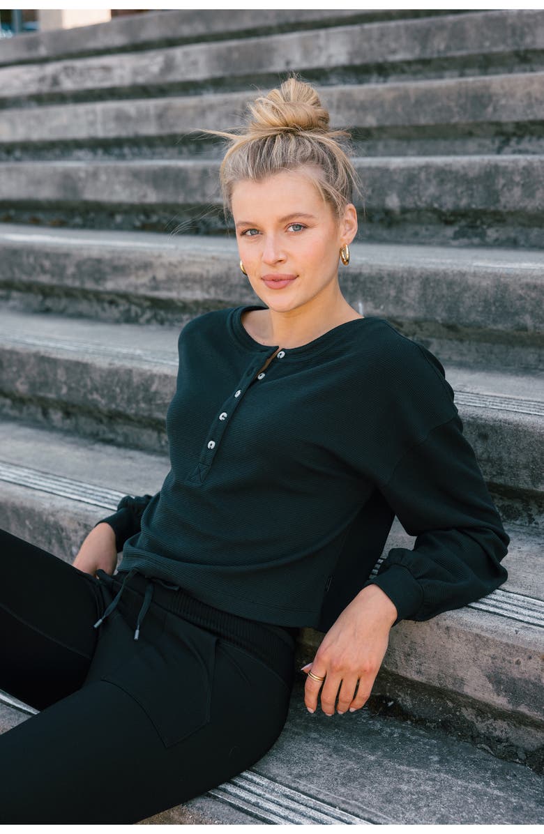 TravisMathew Casual Acquaintance Henley, Alternate, color, Black