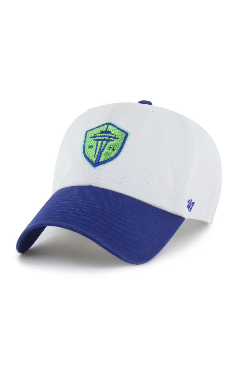 '47 Men's '47 White Seattle Sounders FC Two-Tone Clean Up Adjustable Hat, Main, color, White
