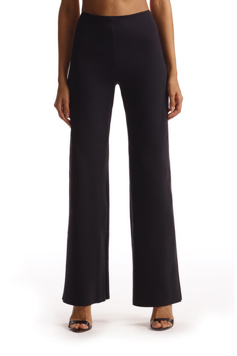 Wide Leg Neoprene Leggings, Main, color, BLACK