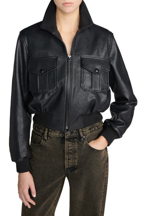 Ace Leather Bomber Jacket