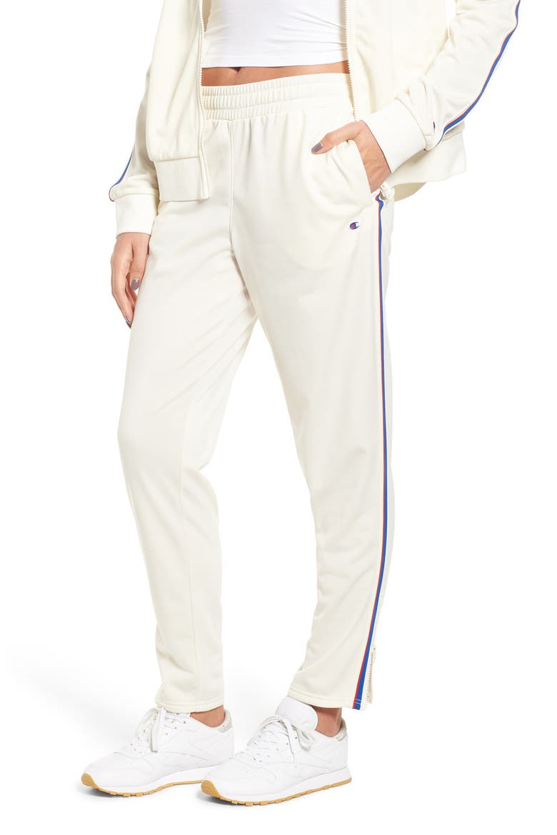 Side Stripe Track Pants, Main, color, CHALK WHITE