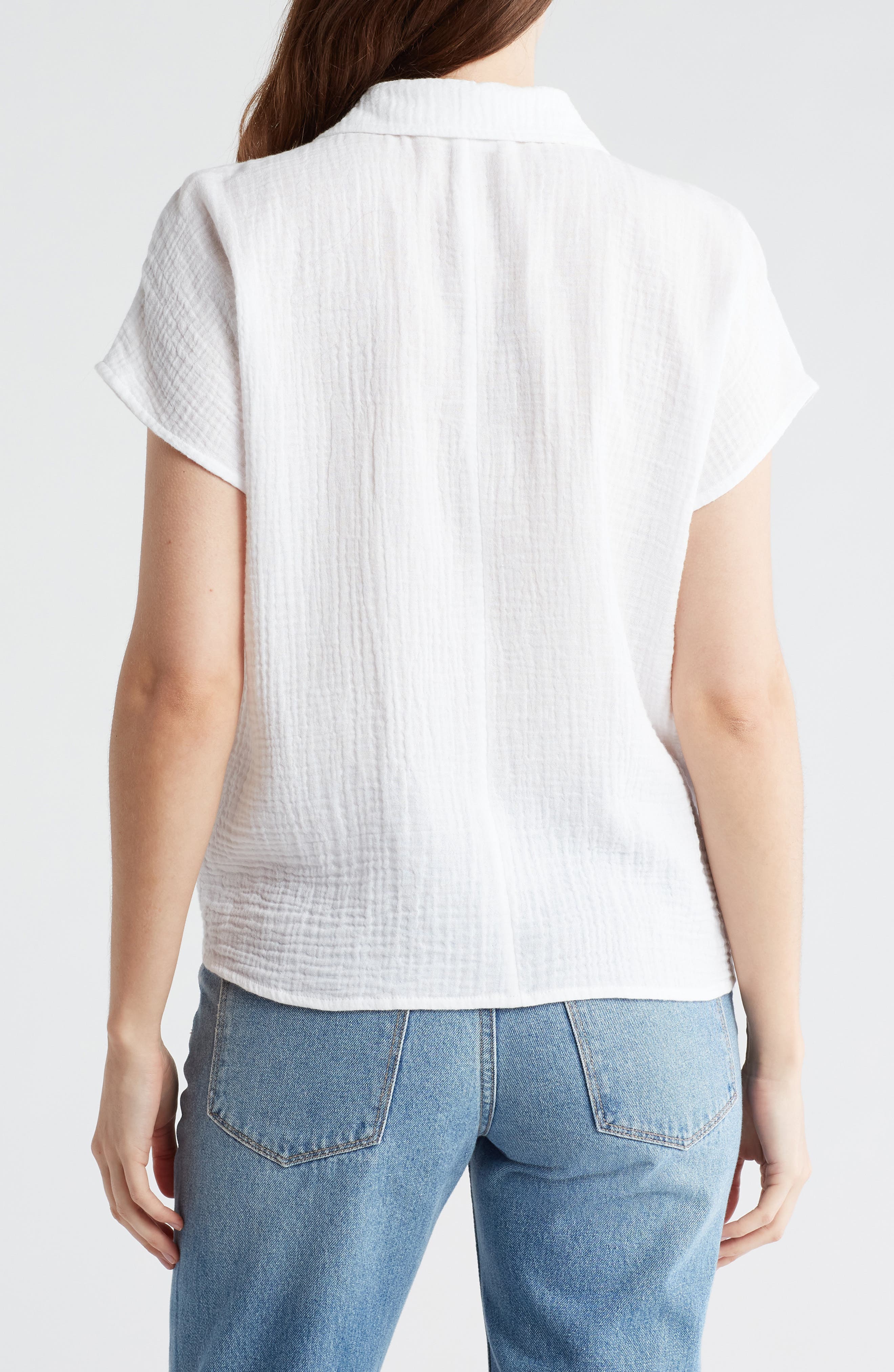 Front Tuck Front Button Gauze Shirt - image 2