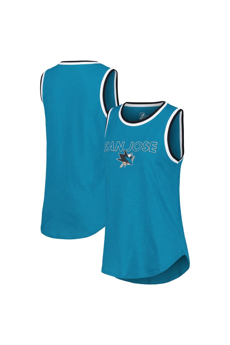 Women's G-III 4Her by Carl Banks Teal San Jose Sharks Strategy Tank Top, Main, color, Teal