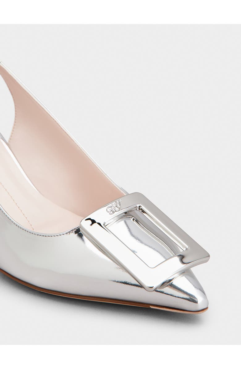 Roger Vivier Virgule Pointed Toe Slingback Pump, Alternate, color, Argento