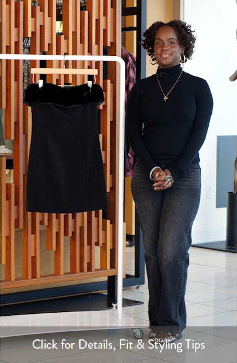 Amya Strapless Faux Fur Minidress, sales video thumbnail