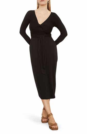 Vince Wrap Bodice Long Sleeve Dress