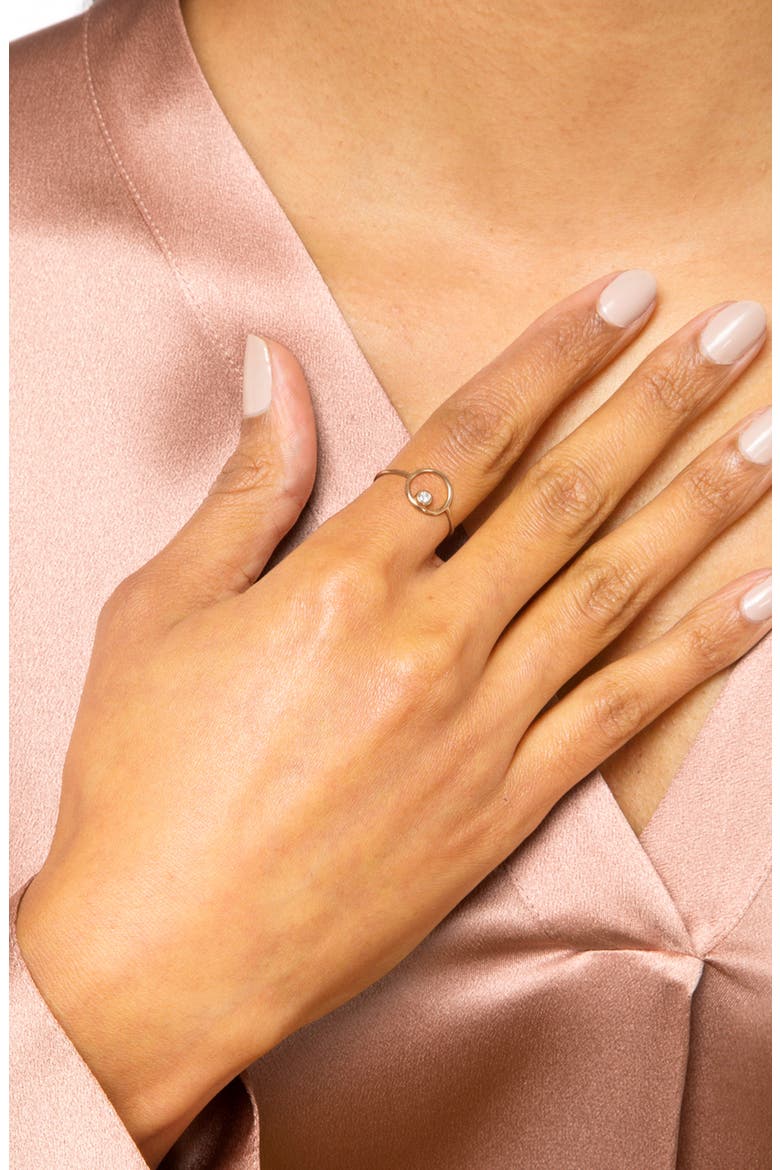 Open Circle Diamond Ring, Alternate, color, WHITE GOLD