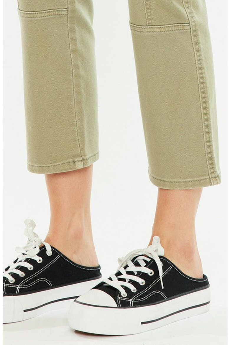 Lavinia High Rise Slim Straight Leg Cargo Pants, Alternate, color, Olive