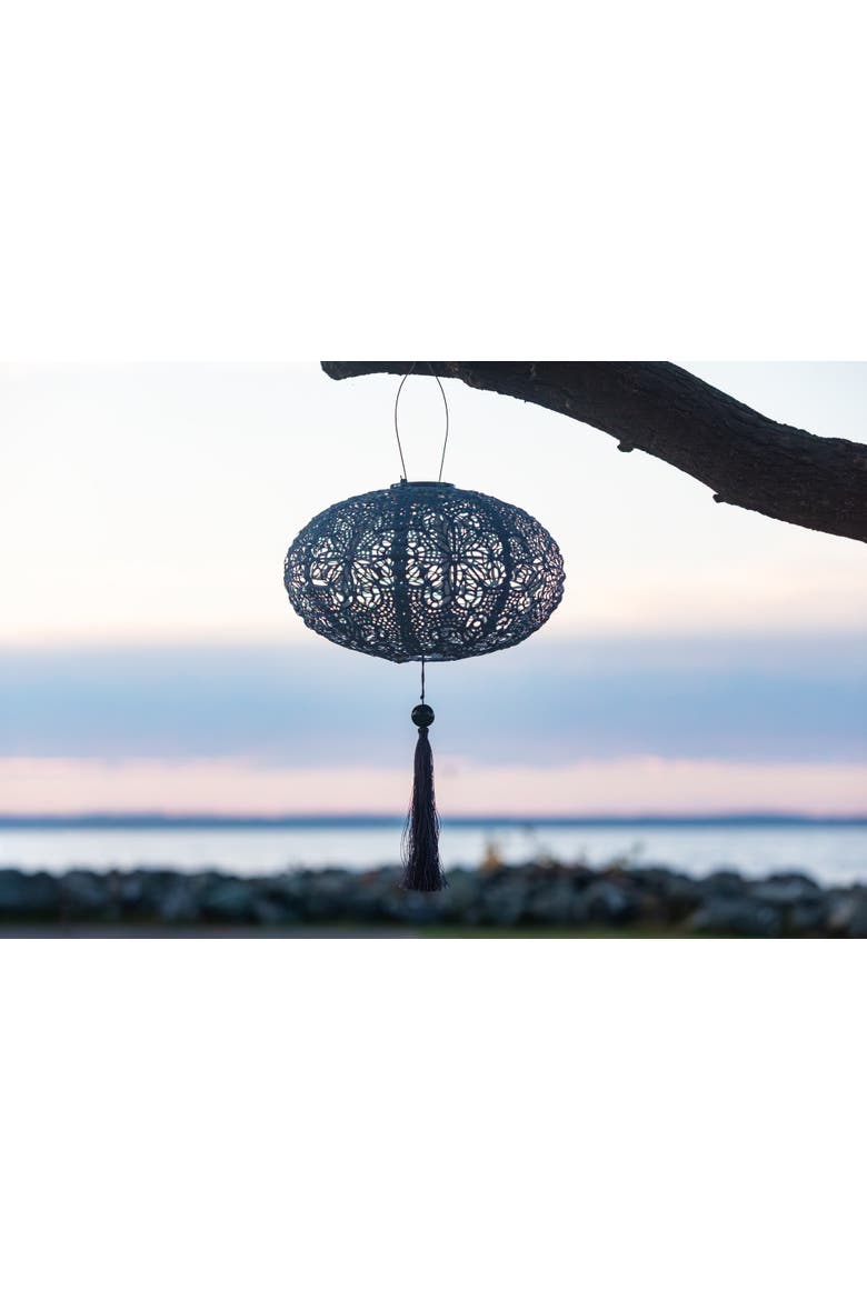 Soji Stella - Tassel Oval - Solar Lantern, Alternate, color, Blue