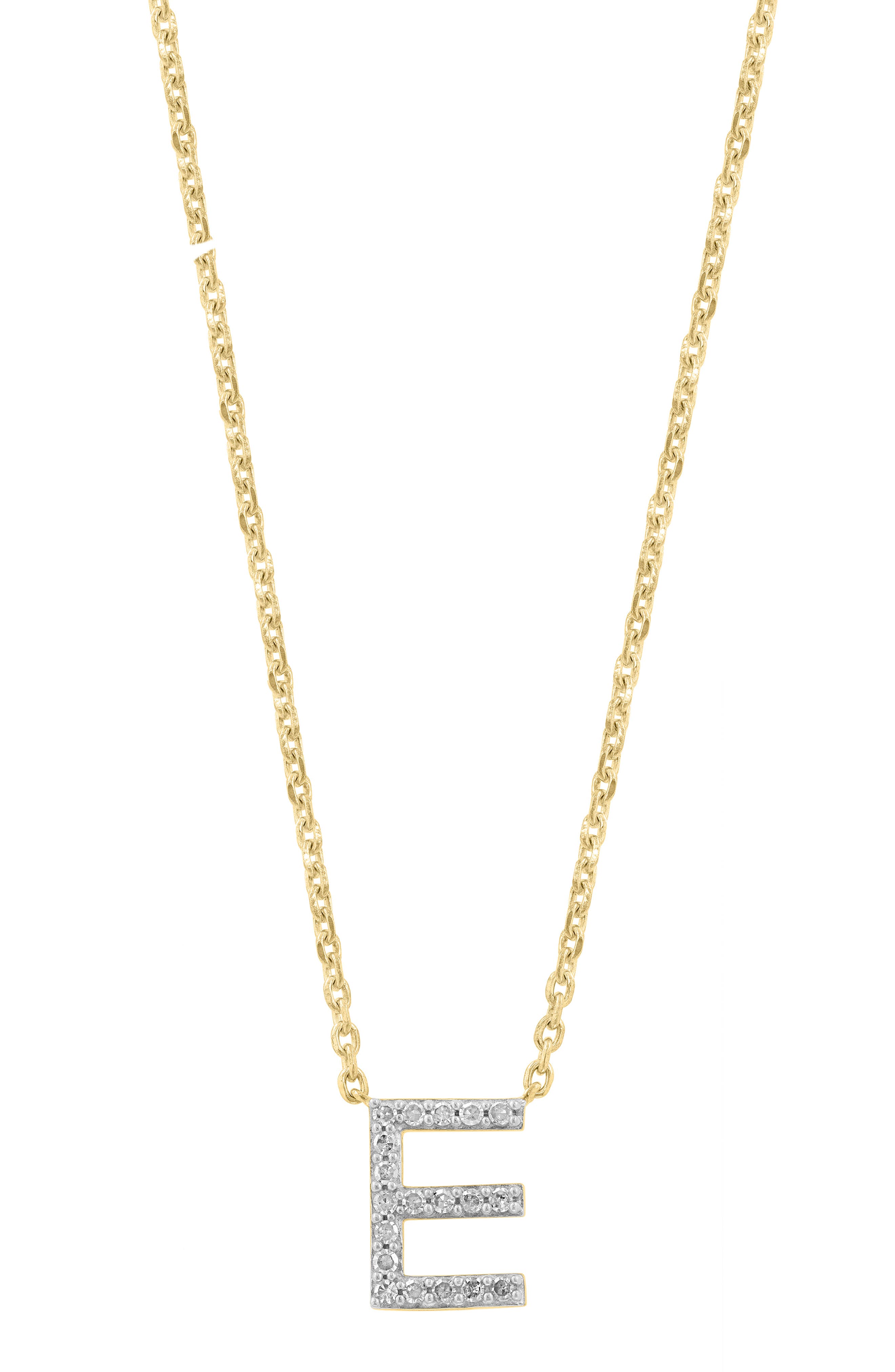 Sterling Silver Diamond Initial Pendant Necklace