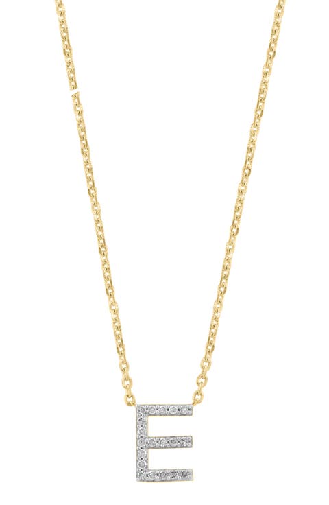 Sterling Silver Diamond Initial Pendant Necklace