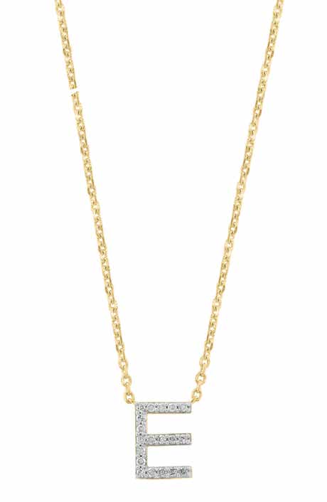 Sterling Silver Diamond Initial Pendant Necklace