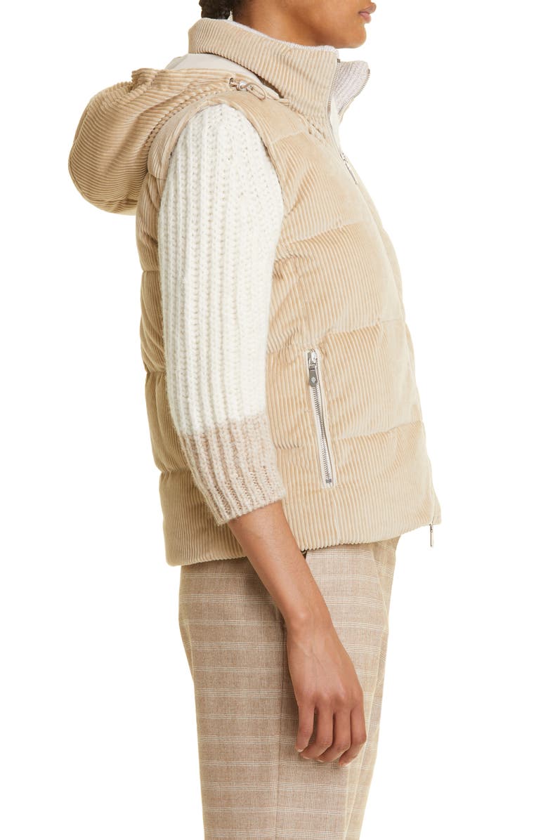 Eleventy Cotton Corduroy Vest with Removable Hood, Alternate, color, 
