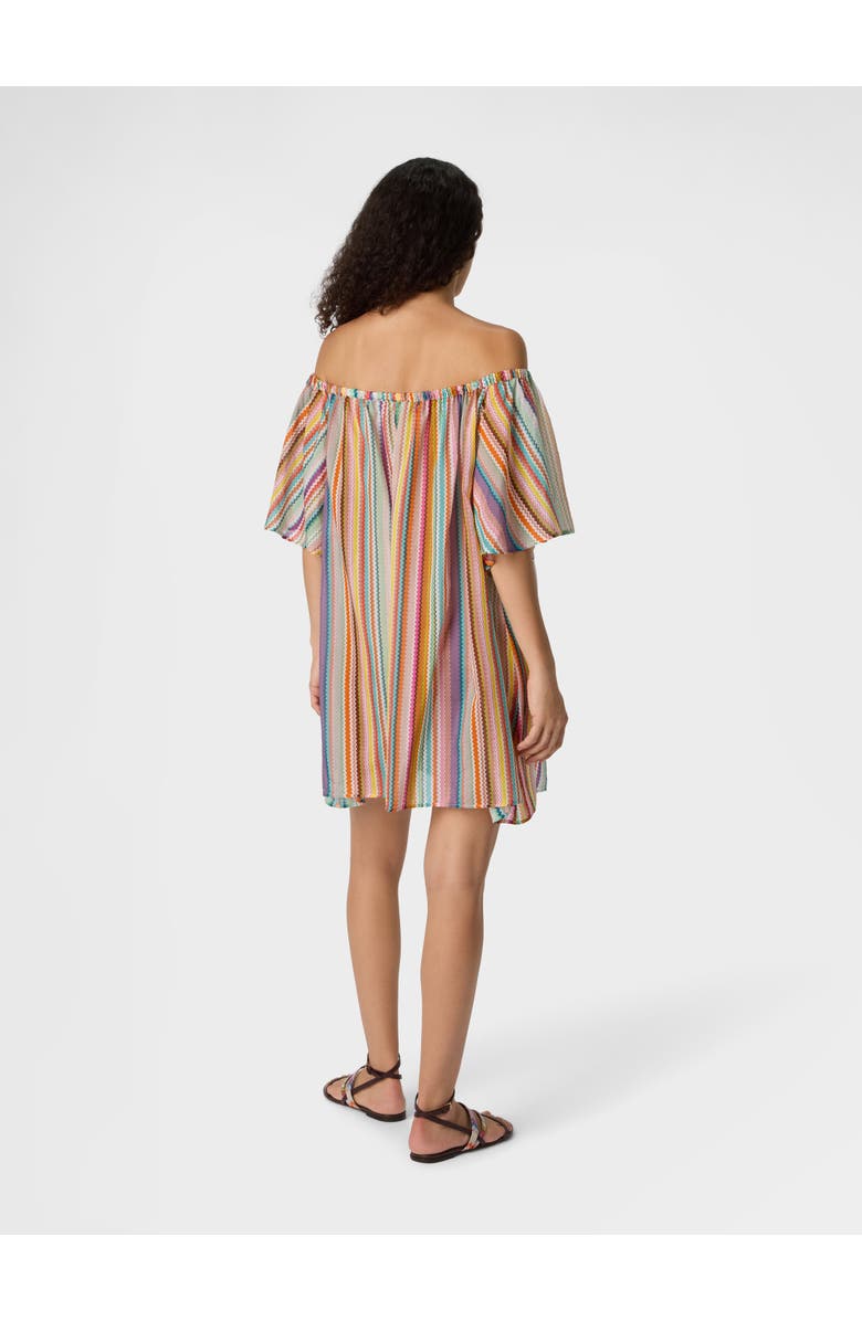 Missoni Short Cover-up In Cotton And Silk With Zigzag Pattern, Alternate, color, Multicoloured
