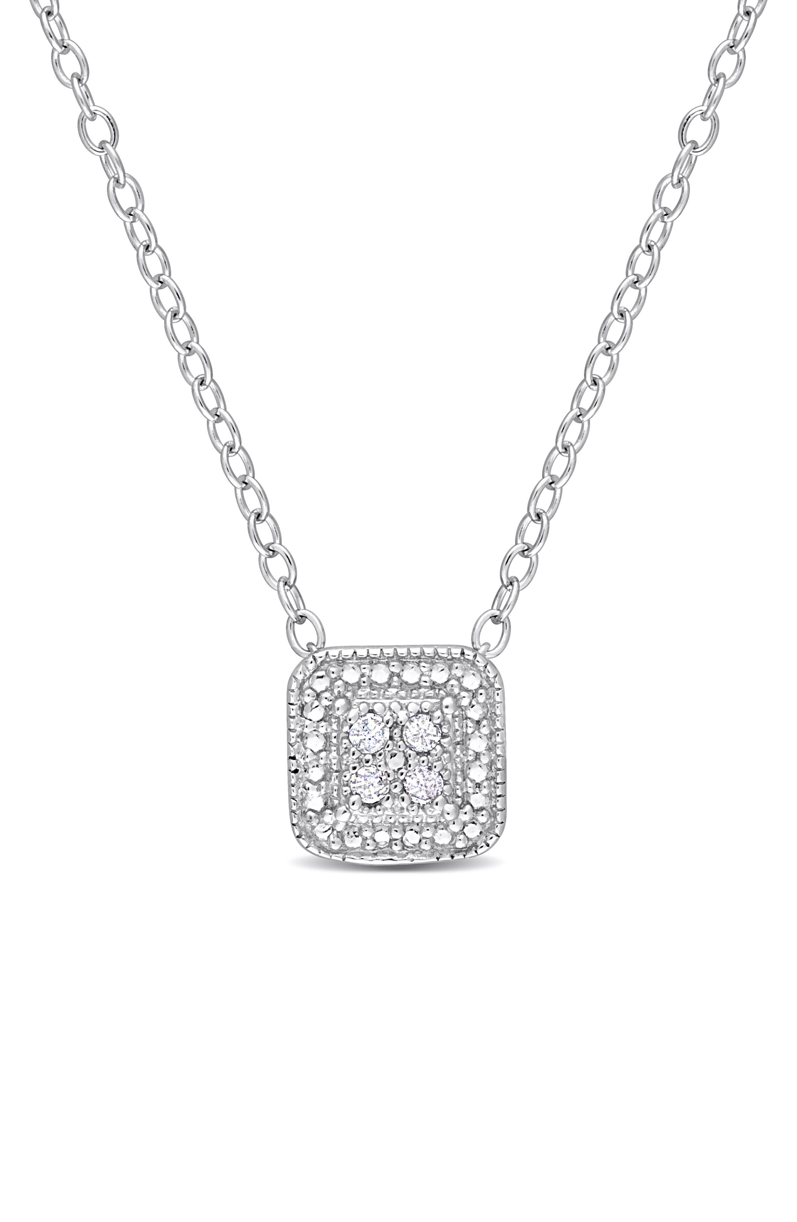 DELMAR Diamond Accent Solitaire Pendant Necklace - 0.04ct.