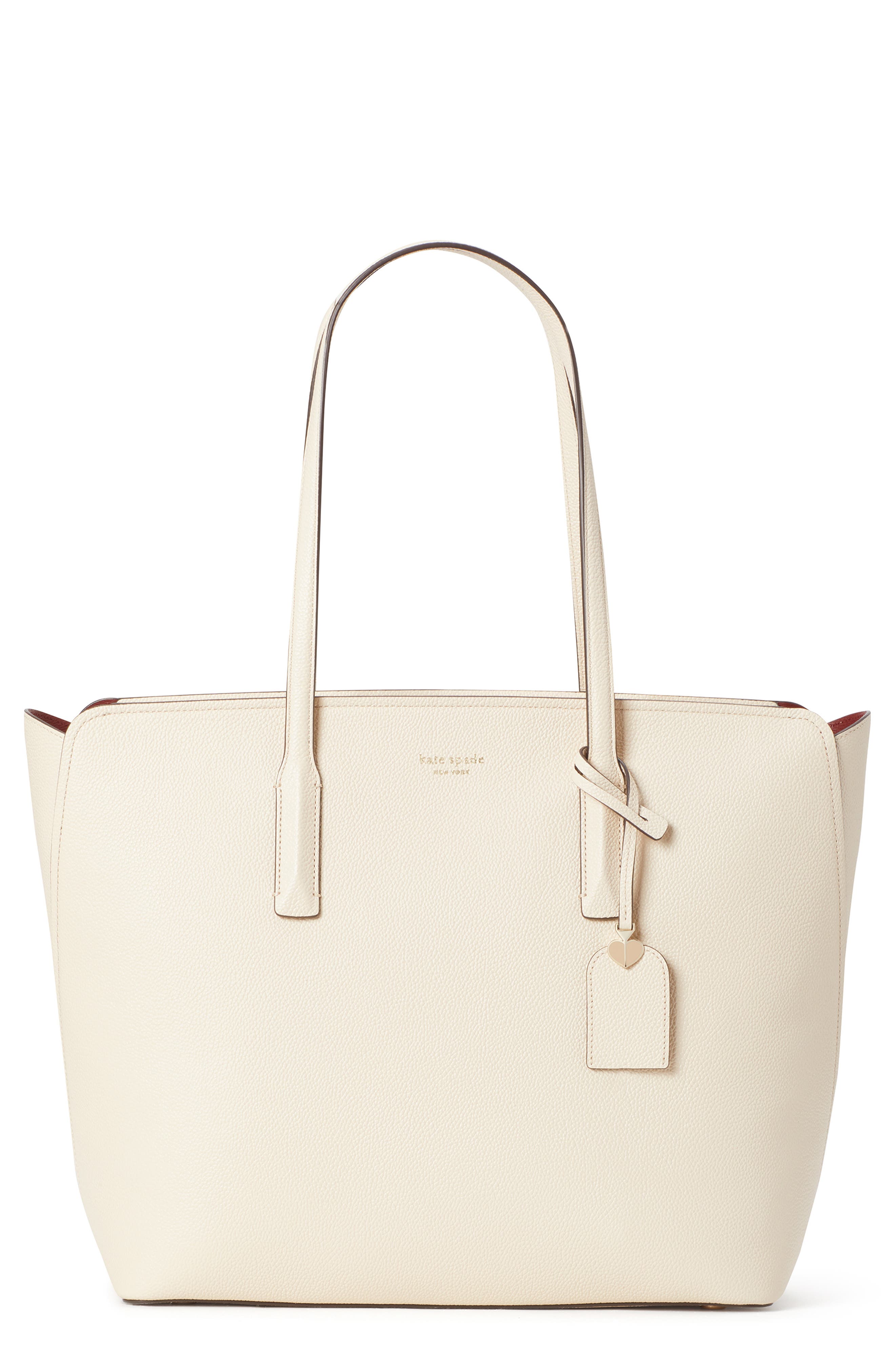 large margaux leather tote, Main, color, BARE