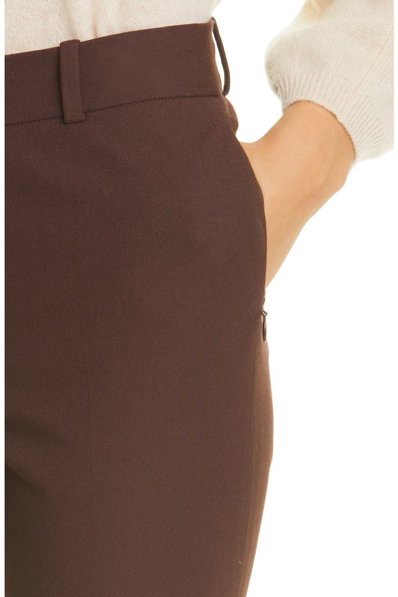 Le High Flare Stretch Cotton Trouser Pants, Alternate, color, MAHOGANY