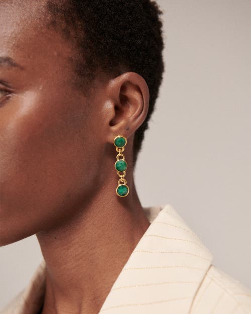 Ottoman Hands Ela Drop Earrings In Green