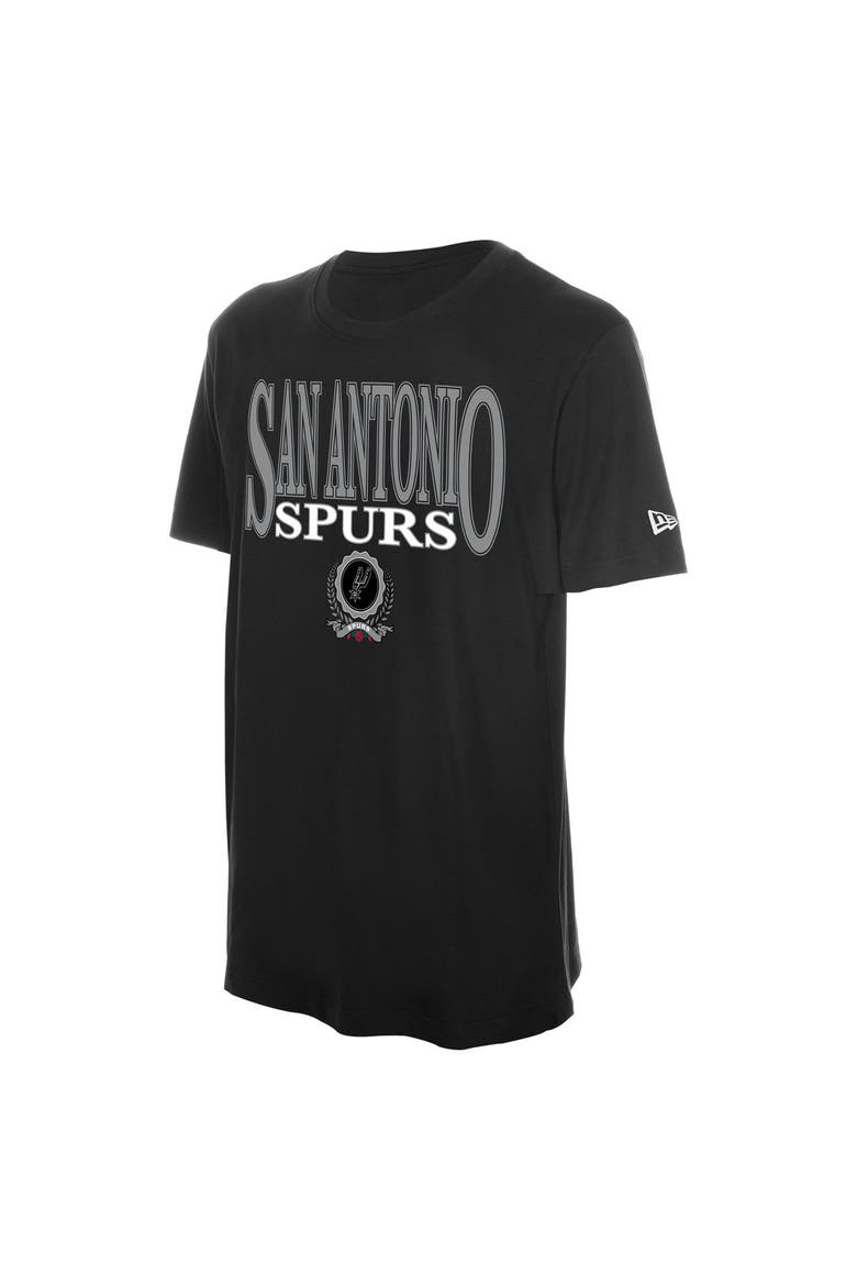 Men's New Era  Black San Antonio Spurs Chest Stamp T-Shirt, Alternate, color, Black
