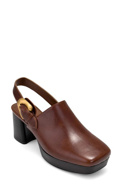 Shayla Faux Leather Platform Slingback Mule