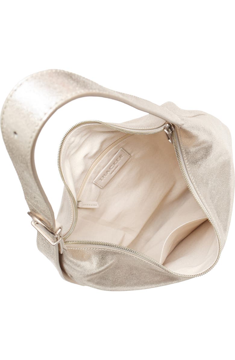 Thacker Wyatt Shimmer Leather Hobo, Alternate, color, Champagne