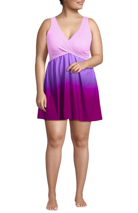 Plus Size SlenderSuit Wrap Swim Dress Swimsuit