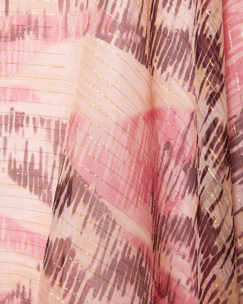 Santorelli Dorothy A-line Sleeveless Dress In Printed Silk Chiffon In Pink