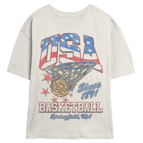 Junior's Since 1891 USA Basketball Short Sleeve Skimmer T-Shirt