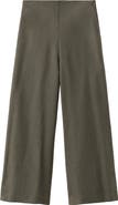 MANGO Cotton & Linen Blend Crop Straight Leg Pants