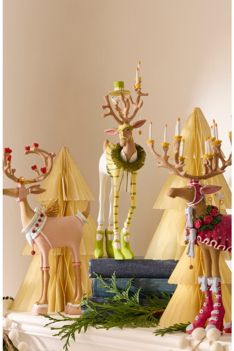 Patience Brewster Dash Away Prancer Reindeer Ornament, Alternate, color, GREEN
